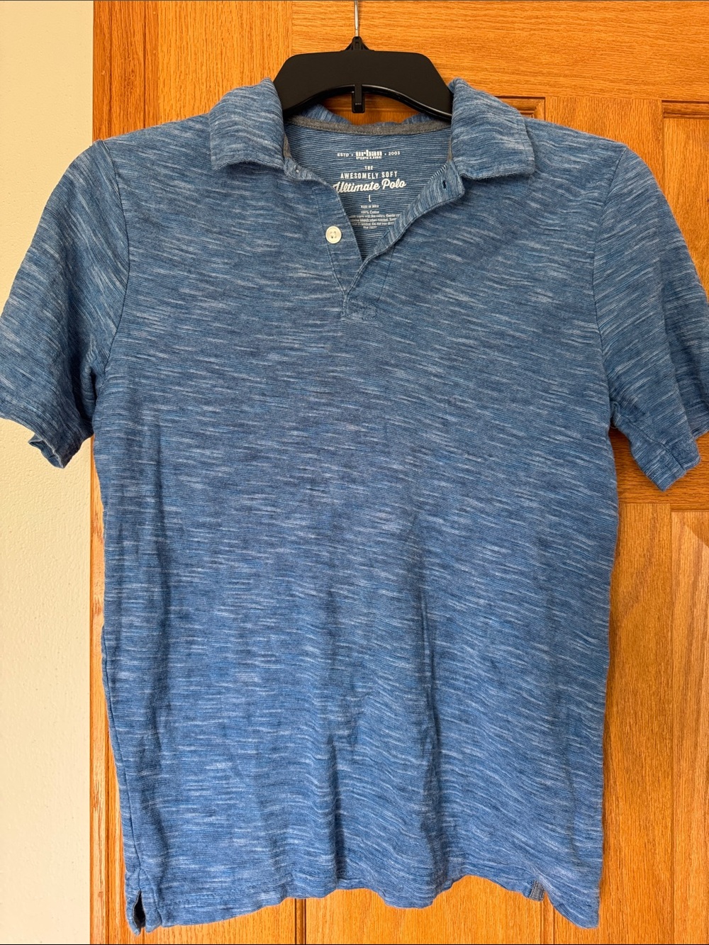 Boys Urban Pipeline Polo Sz L in Blue Texture